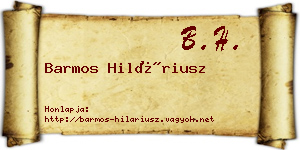 Barmos Hiláriusz névjegykártya
